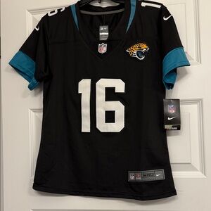 Nike Black and Teal Jaguars Jersey